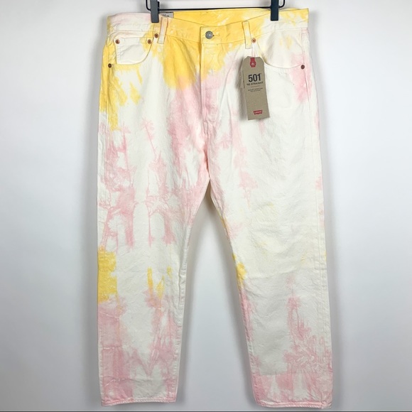 NWT Levi’s 501 93 Straight Tie Dye Buttonfly Jeans - Picture 3 of 9